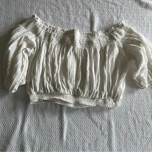 We The Free Gauze Off The Shoulder Smock Crop Top - Picture 6 of 11